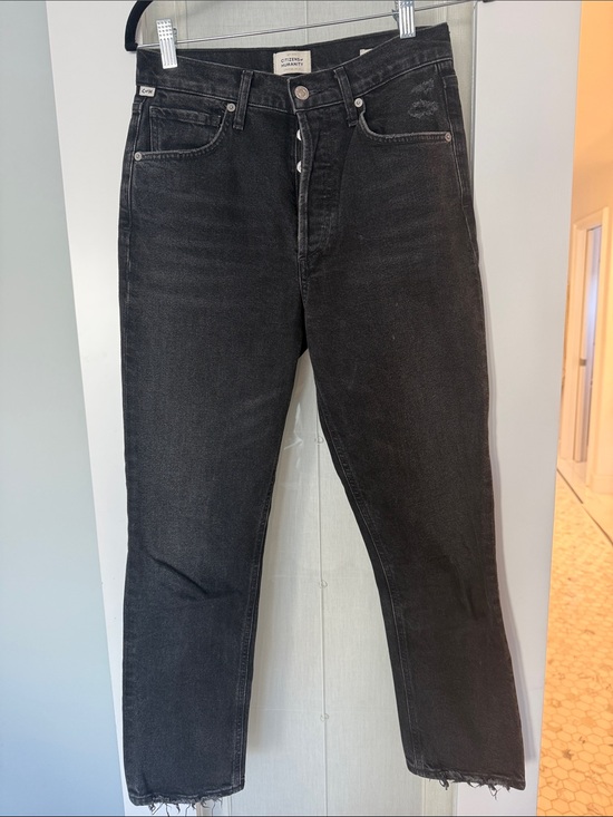 Citizens Of Humanity Denim - Citizens Of Humanity Washed Black Straight Jeans
